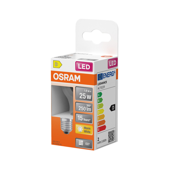 Osram LED Star Classic klar kronepære E27 2,5 W